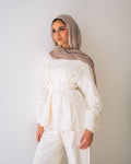 The Lined Tie-Waist Blouse Off-White