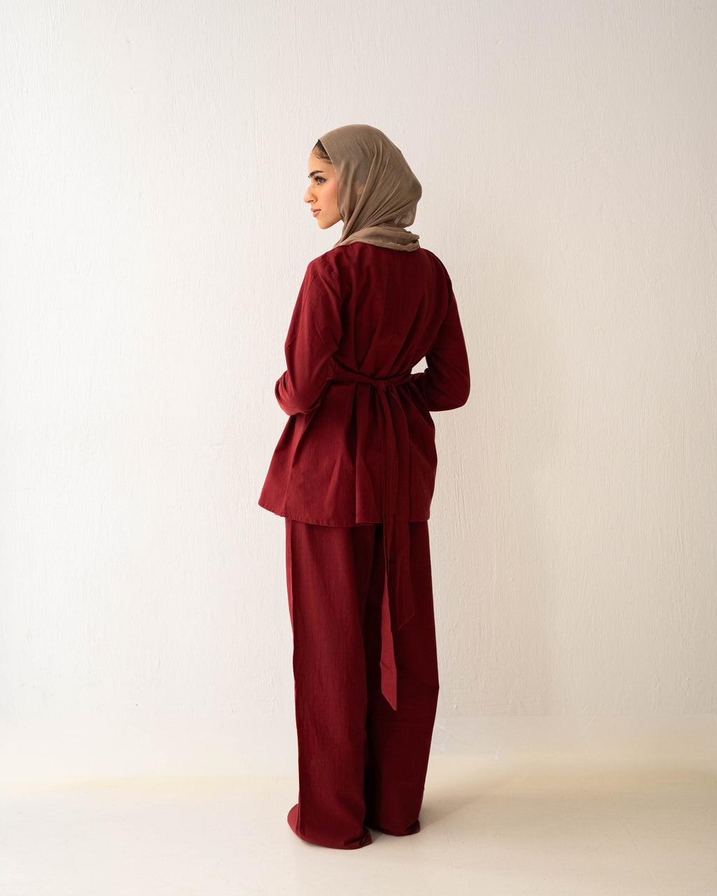 The Wide Leg Trousers Burgundy