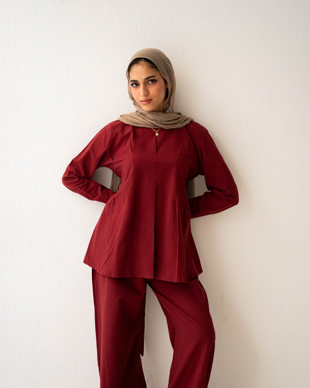 The Tie-Waist Blouse Burgundy