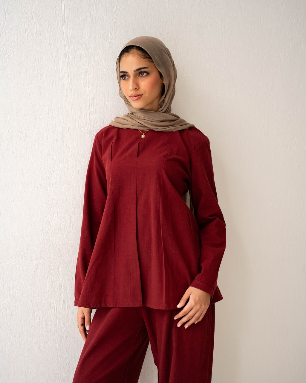 The Tie-Waist Blouse Burgundy
