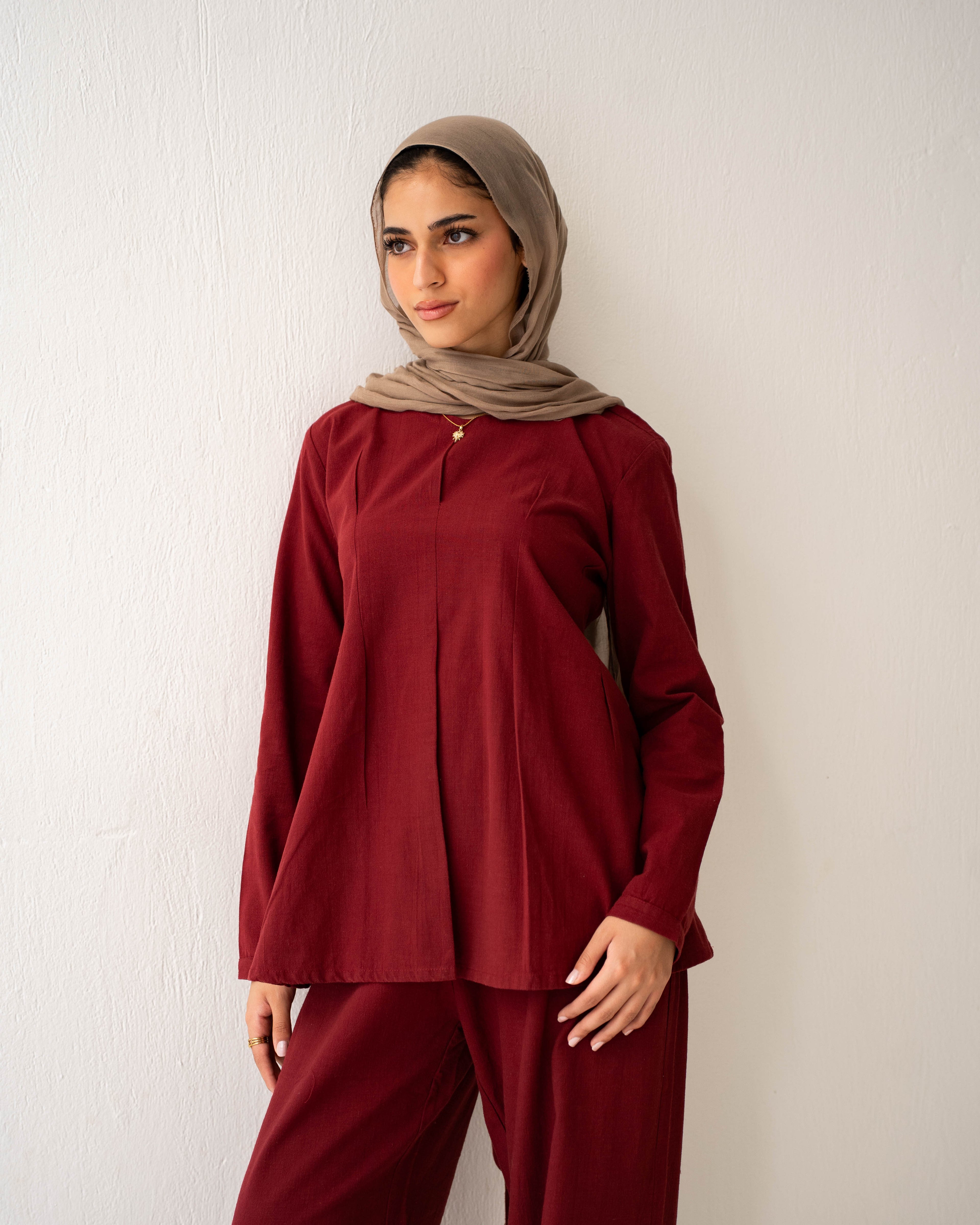 The Tie-Waist Blouse Burgundy