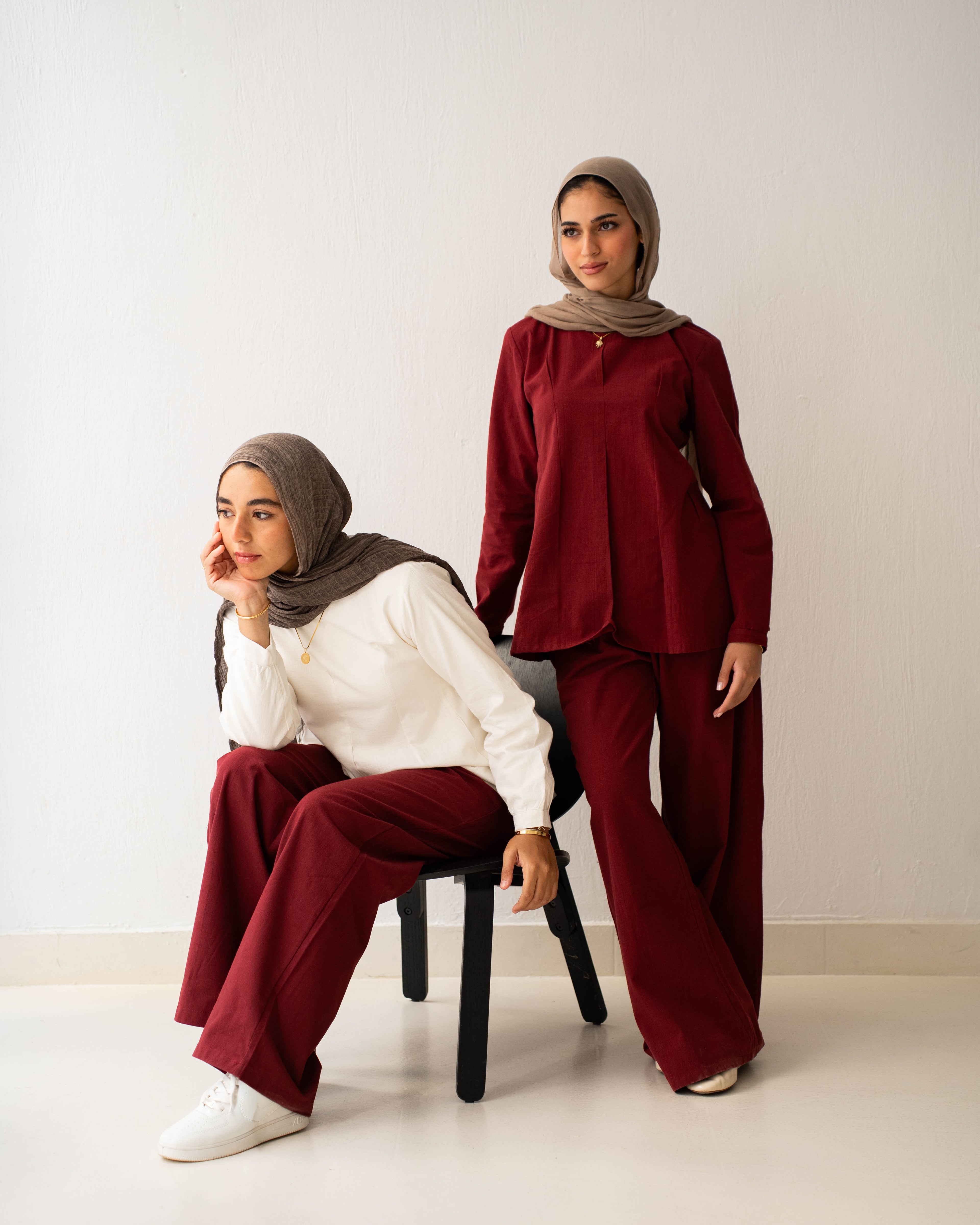 The Tie-Waist Blouse Burgundy