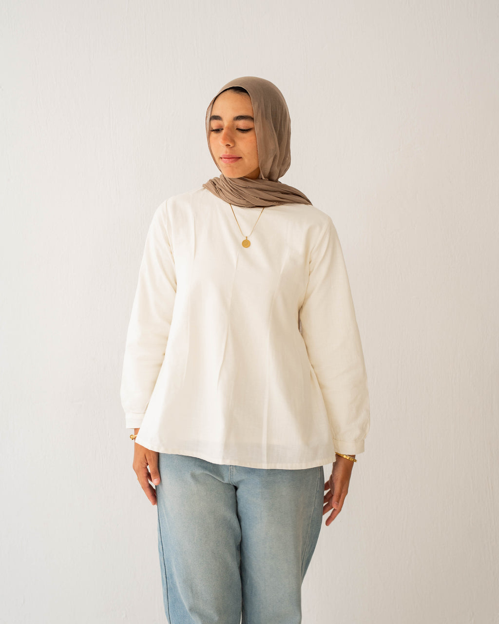 The Lined Tie-Waist Blouse Off-White