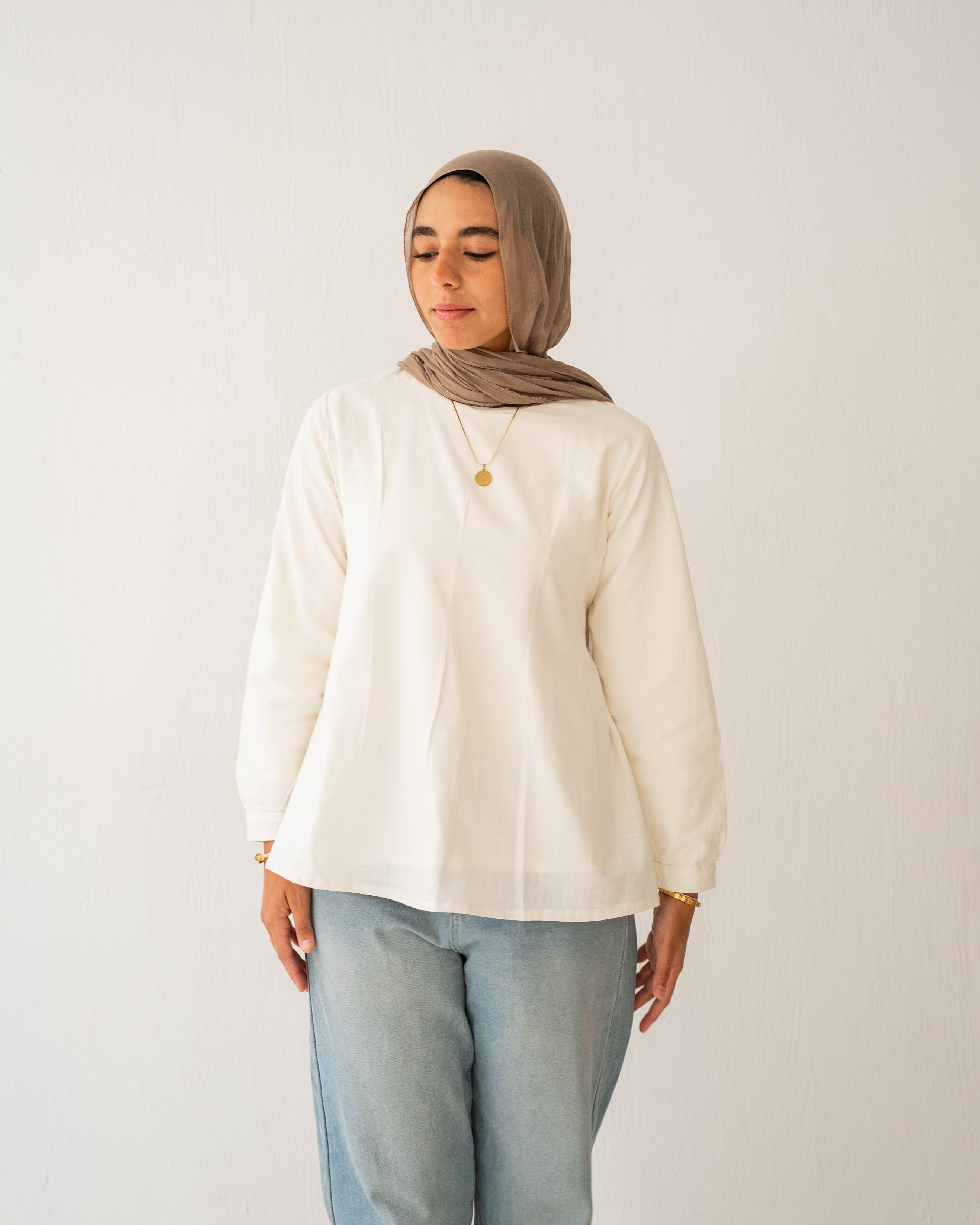 The Lined Tie-Waist Blouse Off-White