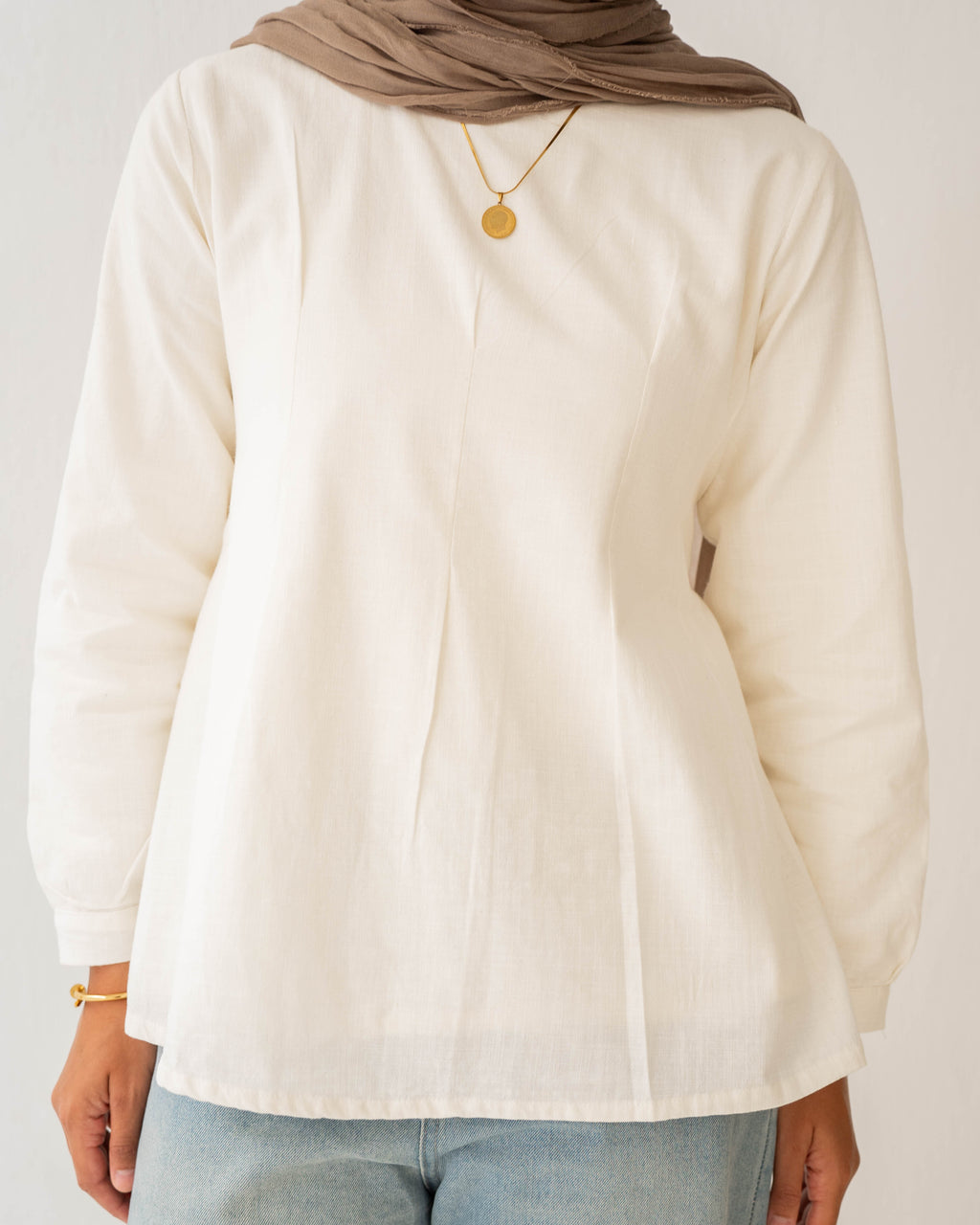 The Lined Tie-Waist Blouse Off-White