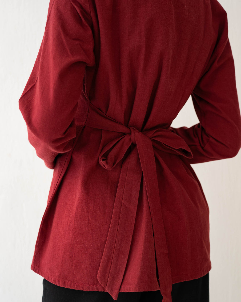 The Tie-Waist Blouse Burgundy