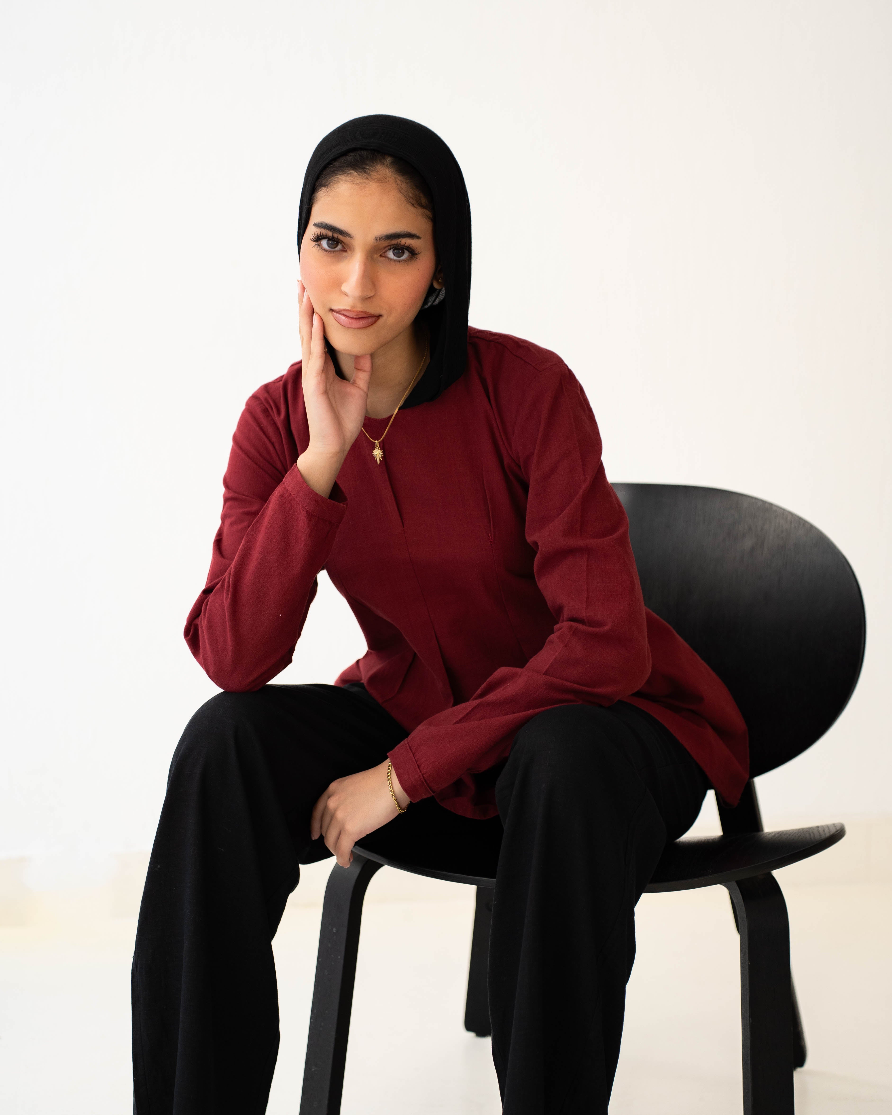The Tie-Waist Blouse Burgundy