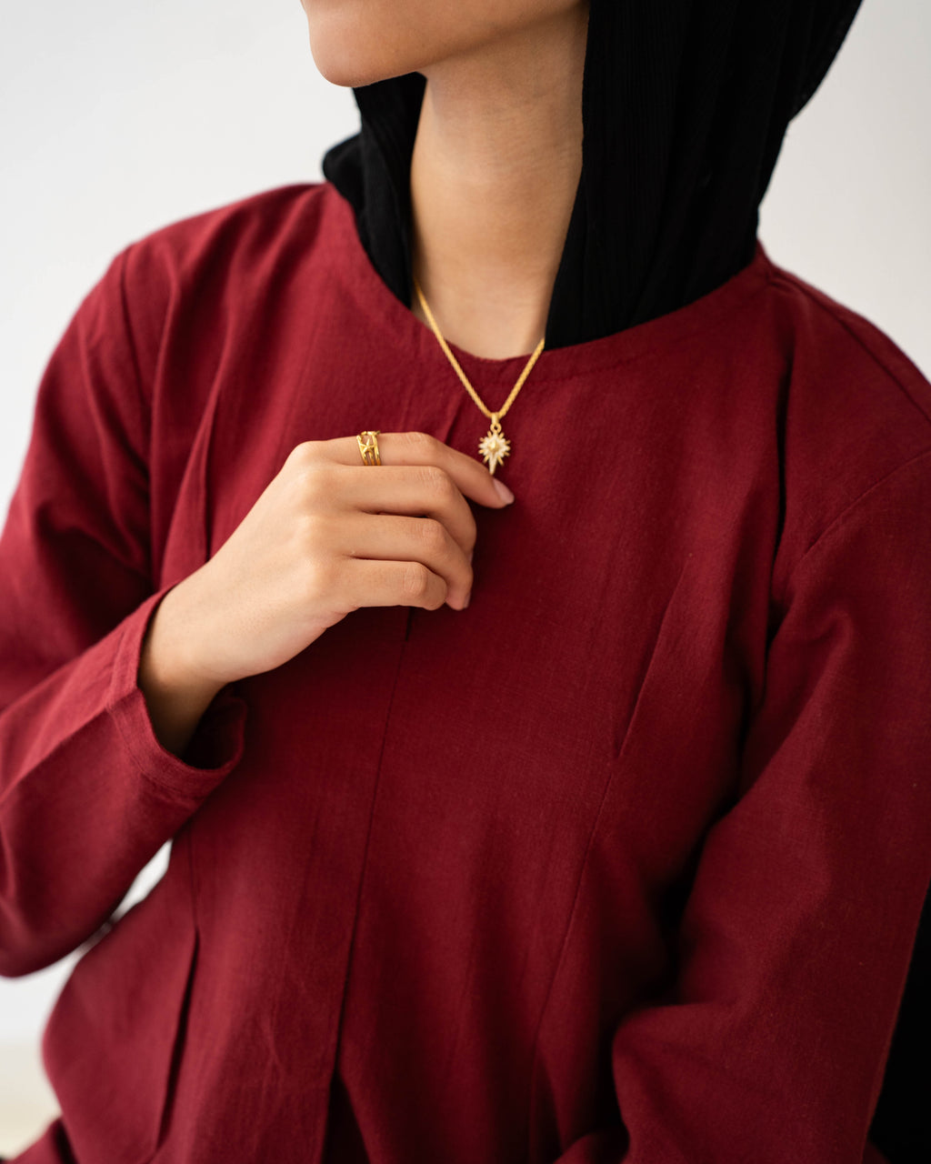 The Tie-Waist Blouse Burgundy
