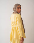 The Lined Tie-Waist Blouse Butter Yellow