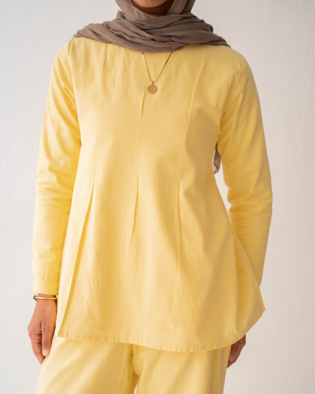 The Lined Tie-Waist Blouse Butter Yellow