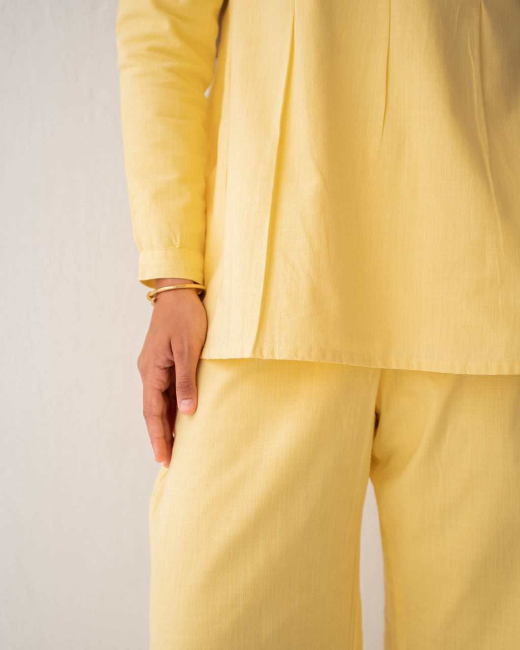 The Lined Tie-Waist Blouse Butter Yellow