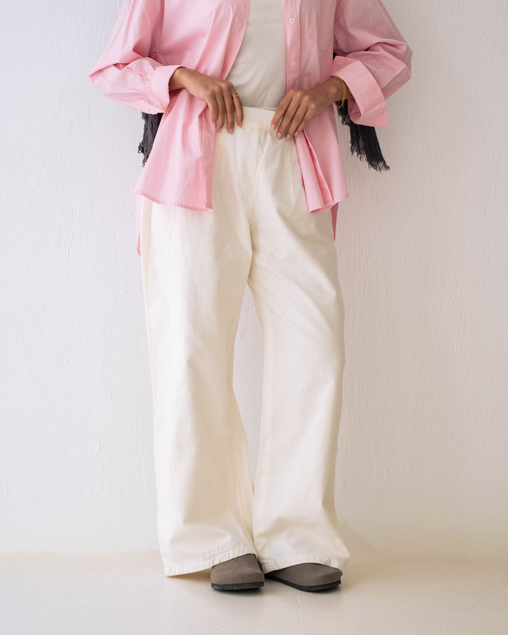 The Lined Wide Leg Trousers Off-White PRE ORDER
