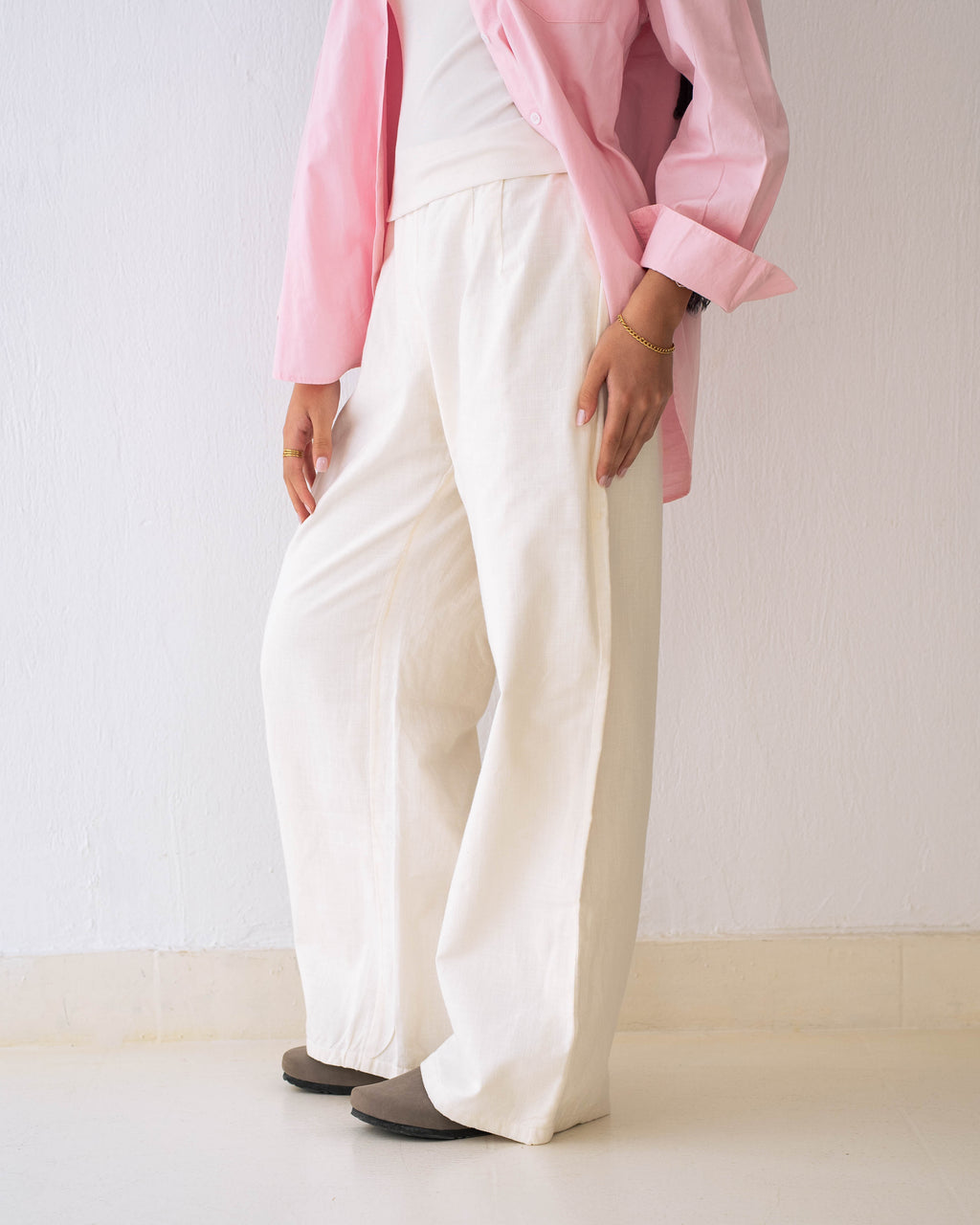 The Lined Wide Leg Trousers Off-White PRE ORDER