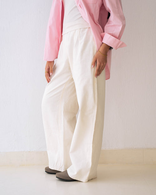 The Lined Wide Leg Trousers Off-White PRE ORDER