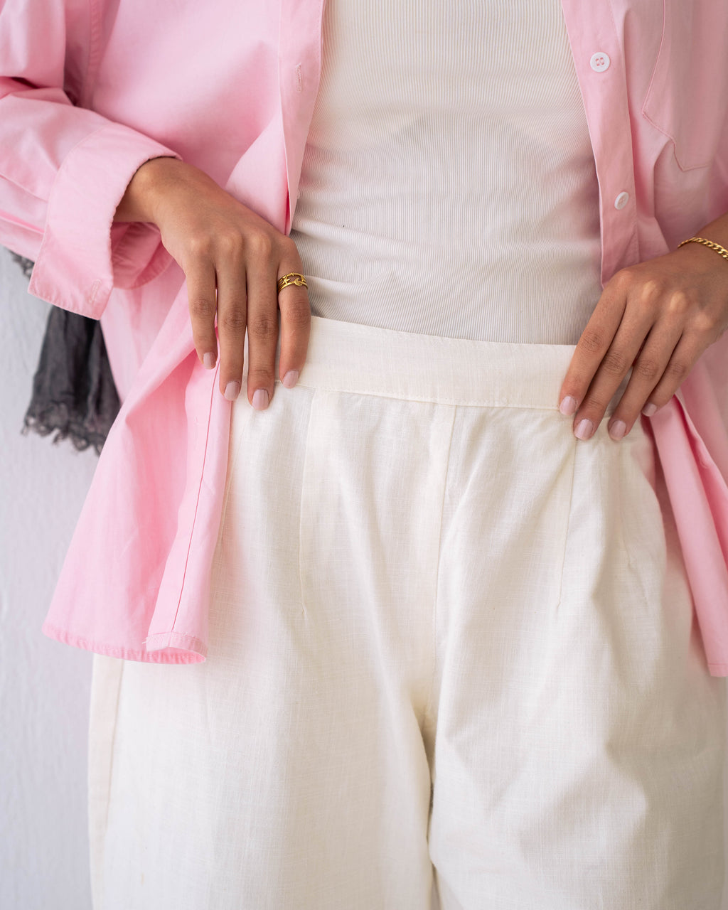 The Lined Wide Leg Trousers Off-White PRE ORDER