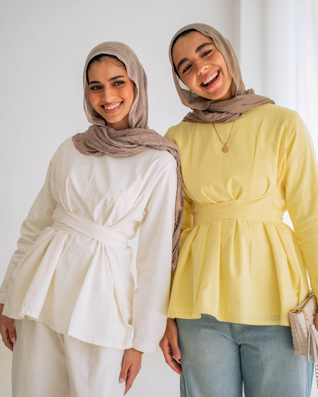 The Lined Tie-Waist Blouse Off-White
